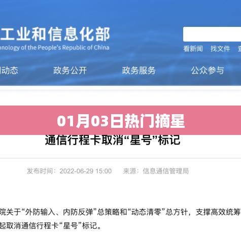 摘星热门资讯速递，01月03日精选内容