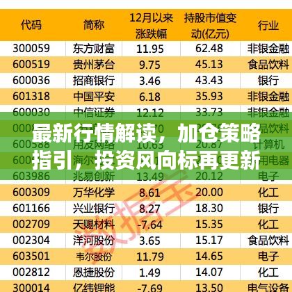 最新行情解读，加仓策略指引，投资风向标再更新